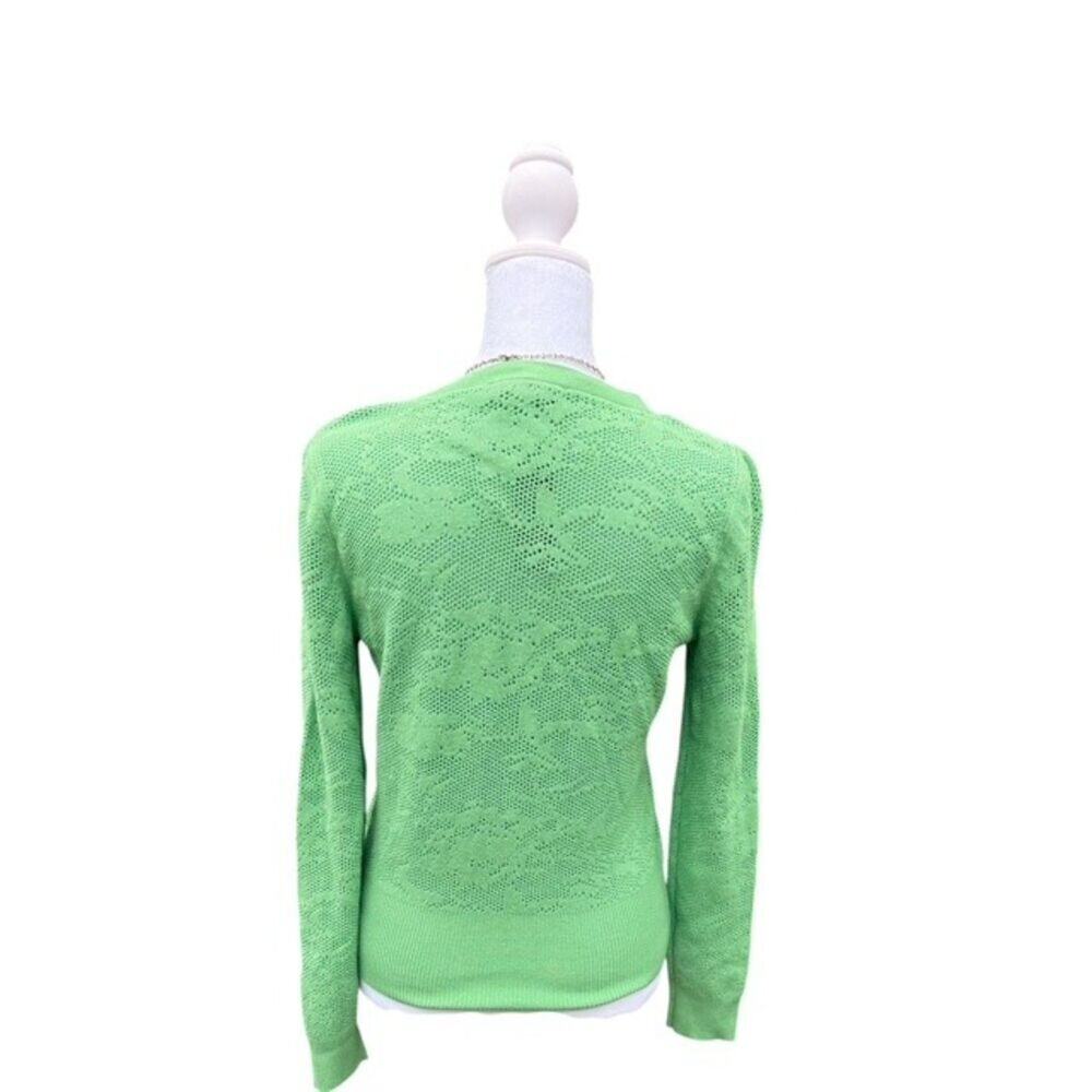 White House Black Market Women XS Retro Green Cardigan Fairy Coquette Spring